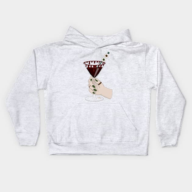 Vampire Martini Kids Hoodie by BugHellerman